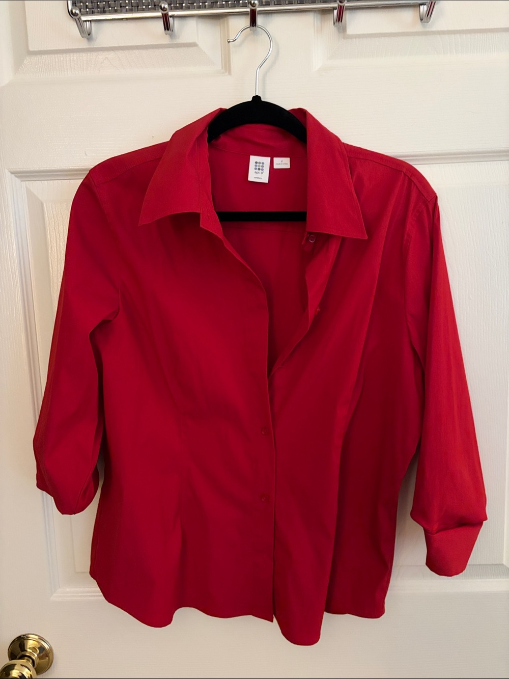 Apt. 9 Women's Red Button-Down Collared Shirt